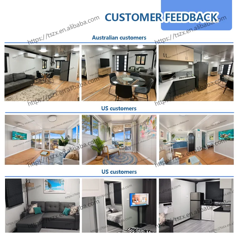 Customized 40Ft 30Ft 20Ft Prefab Expandable Container House Light Steel Folding Prefabricated Tiny Home Villa Foldable Modular H