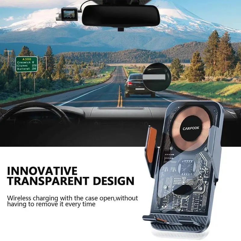 Vehicle Charging Phone Stand 360-Degree Rotation Wireless Car Air Vent Charger Auto Alignment Air Vent Phone Bracket For