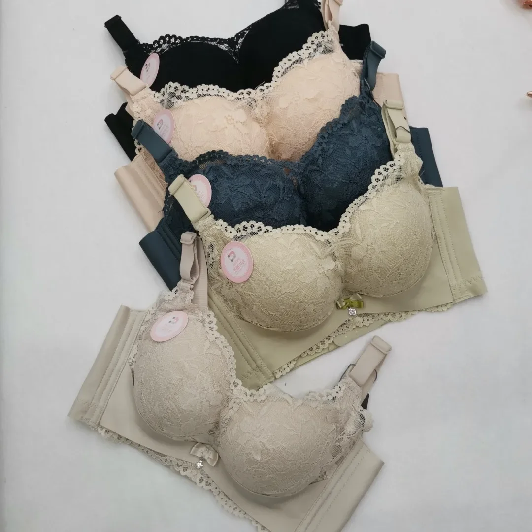 Sexy Lace Gather Thickening Size 32/34/36/38A Small Chest Bra for Women