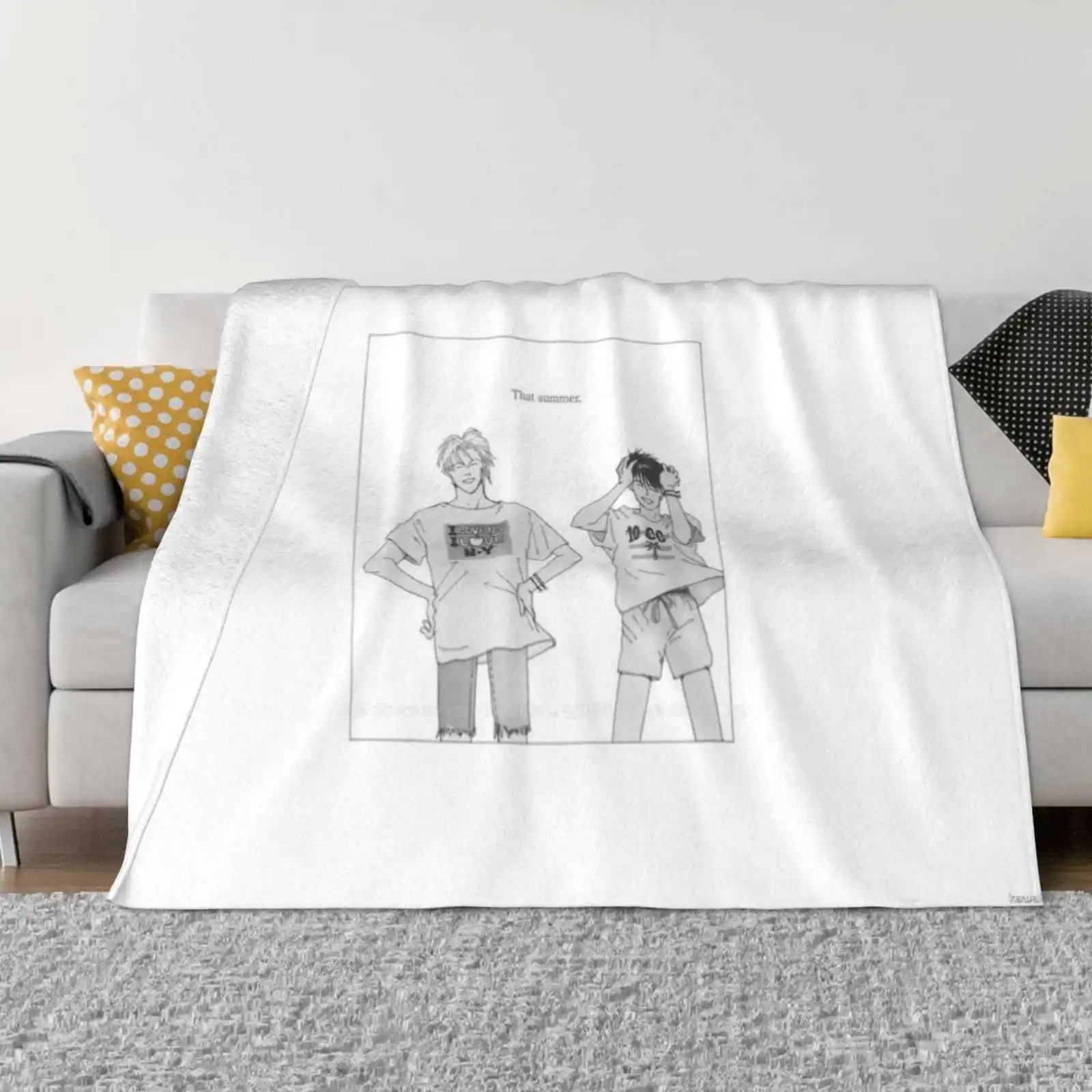 Banana Fish Ash And Eiji Four Seasons Comfortable Warm Soft Throw Blanket Eiji And Ash Eiji X Ash Lgbt Gay Ash Banana Fish