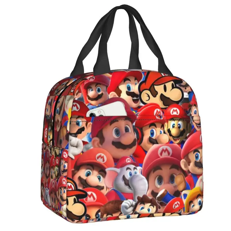 

Custom M-Marioed Insulated Lunch Bag for Camping Travel Waterproof Thermal Cooler Lunch Box Women Children
