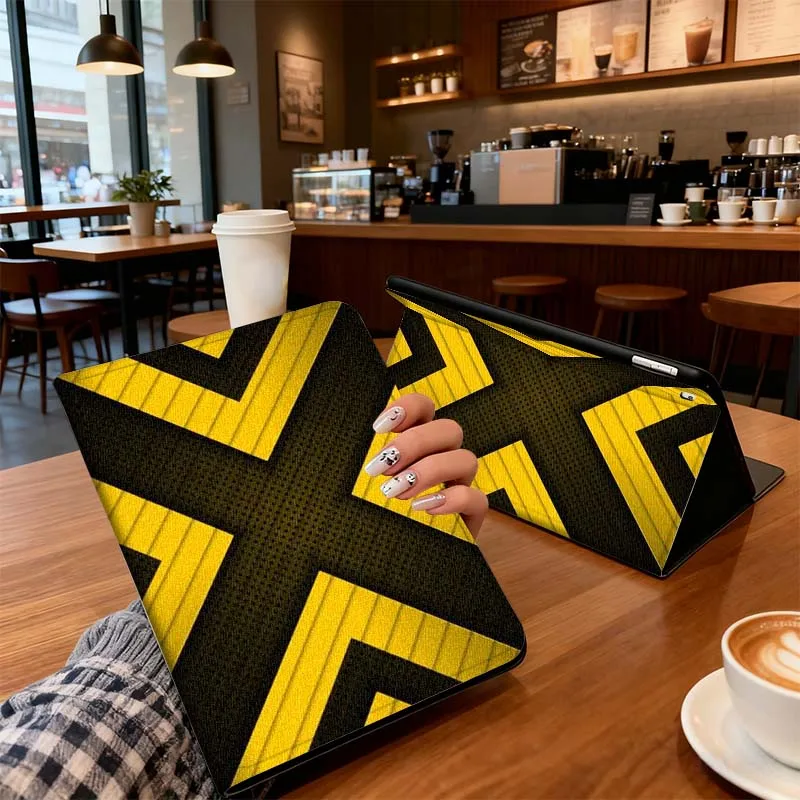 

Creative metal line pattern For iPad Pro Air Mini 1 2 3 4 5 6 7 7th 8th 9th 10th 11th 10.2 9.7 10.5 10.9 11 12.9 Tablet Case