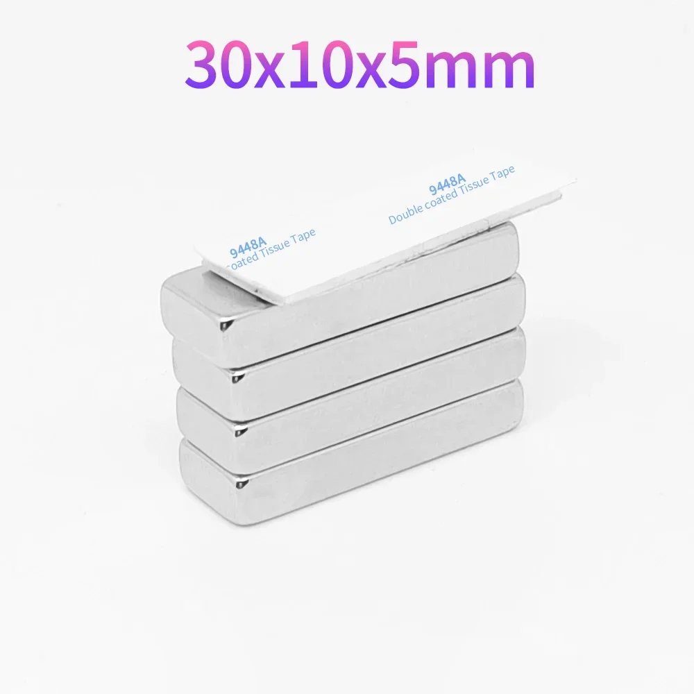 30x10x5mm  Block Powerful Strong Magnetic Magnets 30*10*5 Quadrate Magnet With Tape For Fridge, DIY, Scientific, Craft  30x10x5
