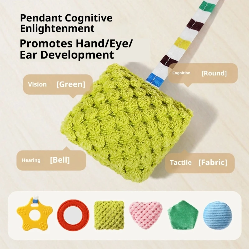 รถเข็นเด็กทารกล้างทำความสะอาดได้ของเล่นการ์ตูนสัตว์ Rattle สำหรับการพัฒนาภาพ Soft Plush Texture 24BE