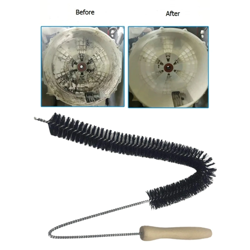 Wood Handle Long Cleaning Brush Water Pipe Drainage Dredge Tool Flexible Cleaner Brush Radiator Duster Long-haired Cleaning Dust