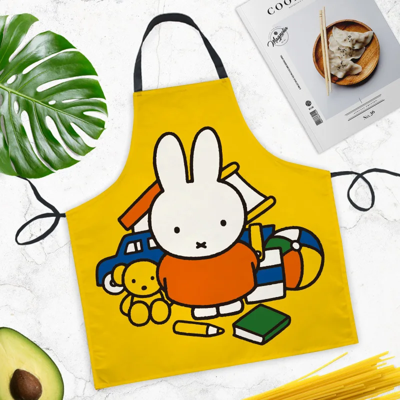 ​​Miffy Kawaii Kitchen Apron Waterproof Spill-Proof Apron Cartoon Printed for Cooking/Crafting/Housework Fashion Work Clothes