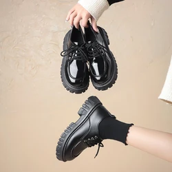 Womens Loafers Shoes Female Footwear Casual Sneaker Round Toe Oxfords Modis Clogs Platform Patent Leather Ballet Flats British S