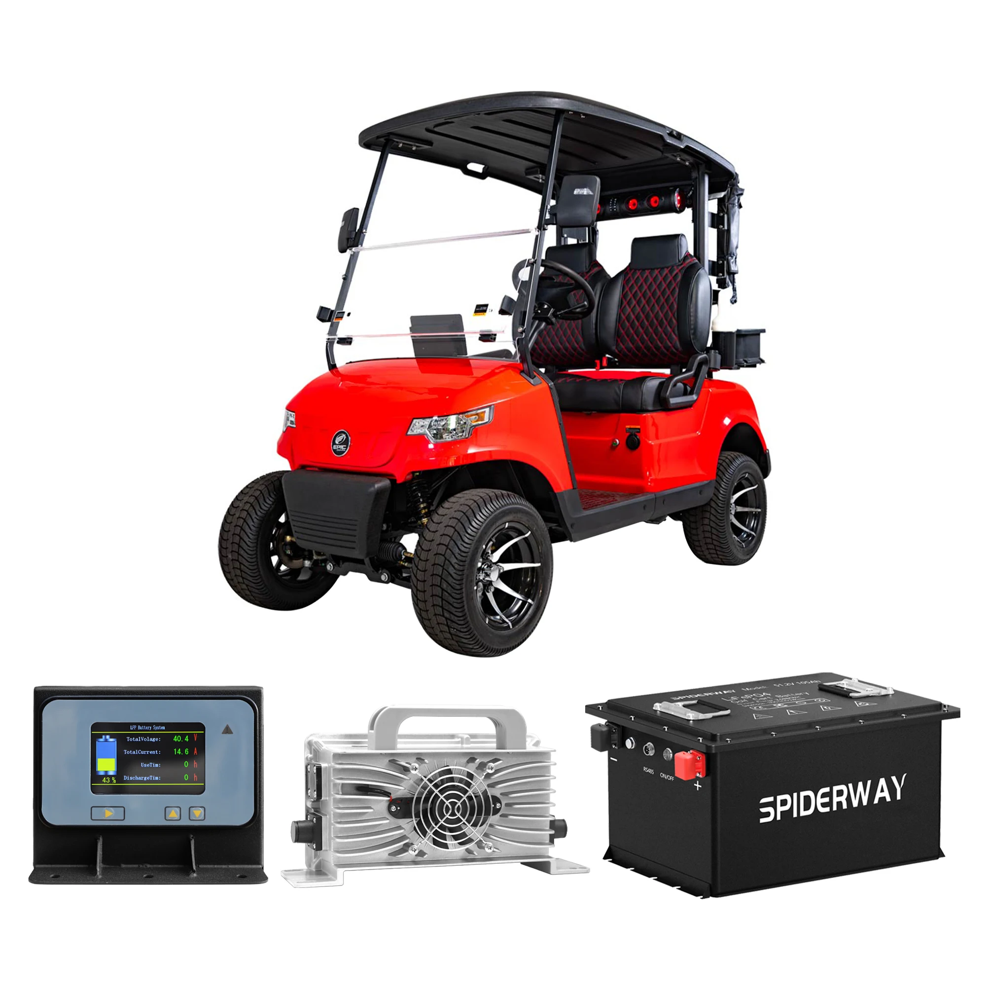 105Ah 48V LiFePO4 Lithium Battery with BMS Touch Monitor 25A Charger for Advanced EV ADVENT 2 4 4L 4F 6L