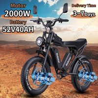 Ridstar Q20 Ebike 2000W Dual Motor 52V40AH Lithium Battery Life 160km Electric Bicycle Mountain 20*4.0-in Fat Tire Electric Bike