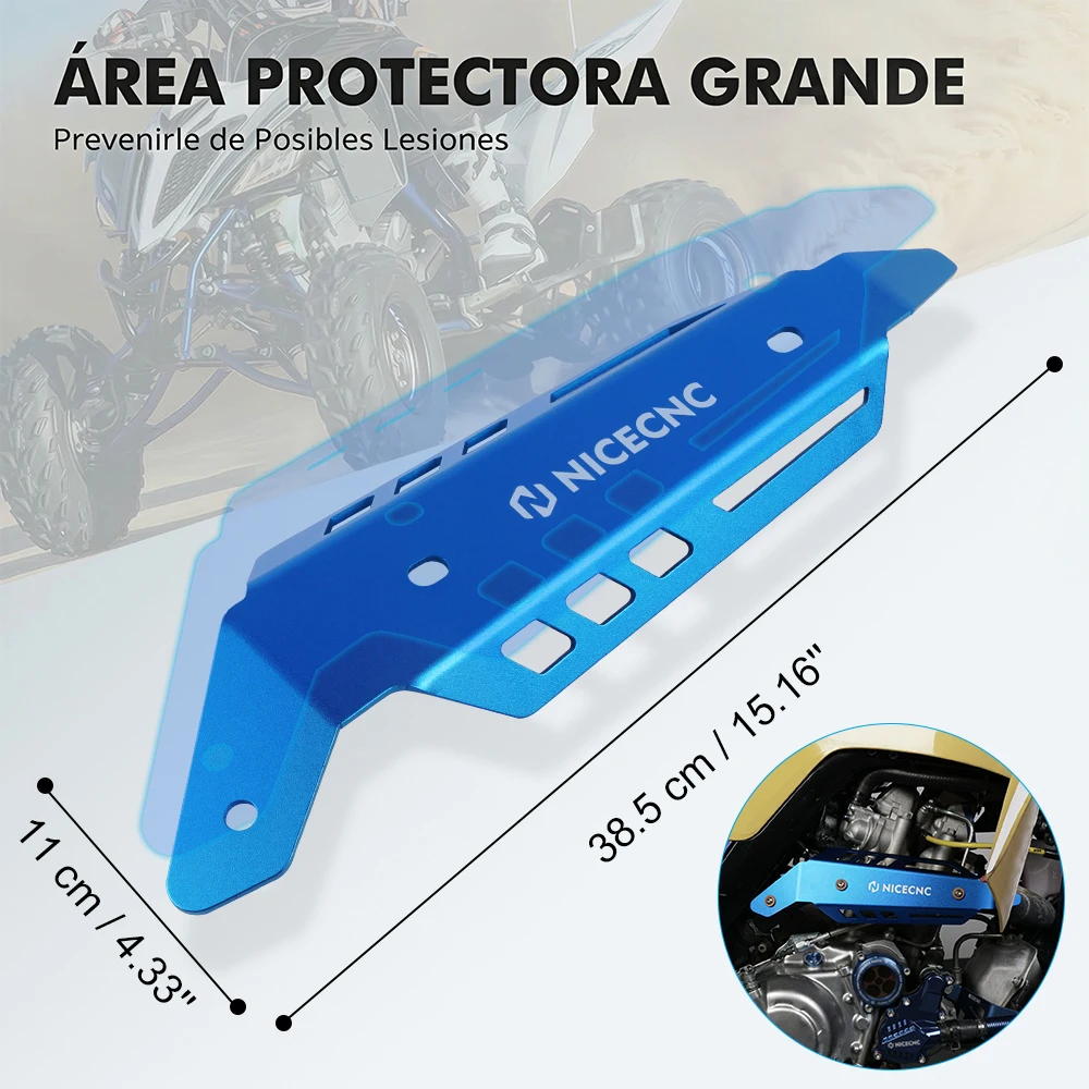 NICECNC For Yamaha Raptor 700 R SE SPECIAL 2015-2024 2X Mid Pipe Heat Shield Effective Cooling Aluminum Karting Protection