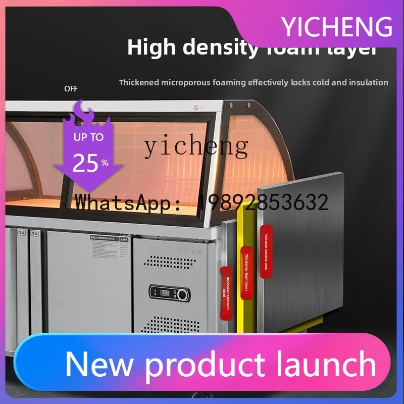 

commercial cooked food cabinet fresh-keeping refrigerated and frozen double temperature ordering cabinet display cabinet arc