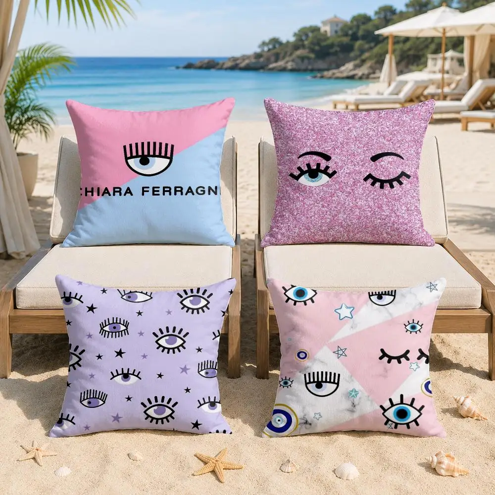 C-Chiara F-Ferragni Cushion Cover Silky Short Plush Invisible Zipper Dustproof Sofa Pillow Case For Home Decor