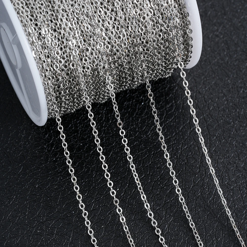 2M Vintage Vertical crossing Chain Flattened O Word Chain Diy Necklace Bracelet Chain  Jewelry Accessories