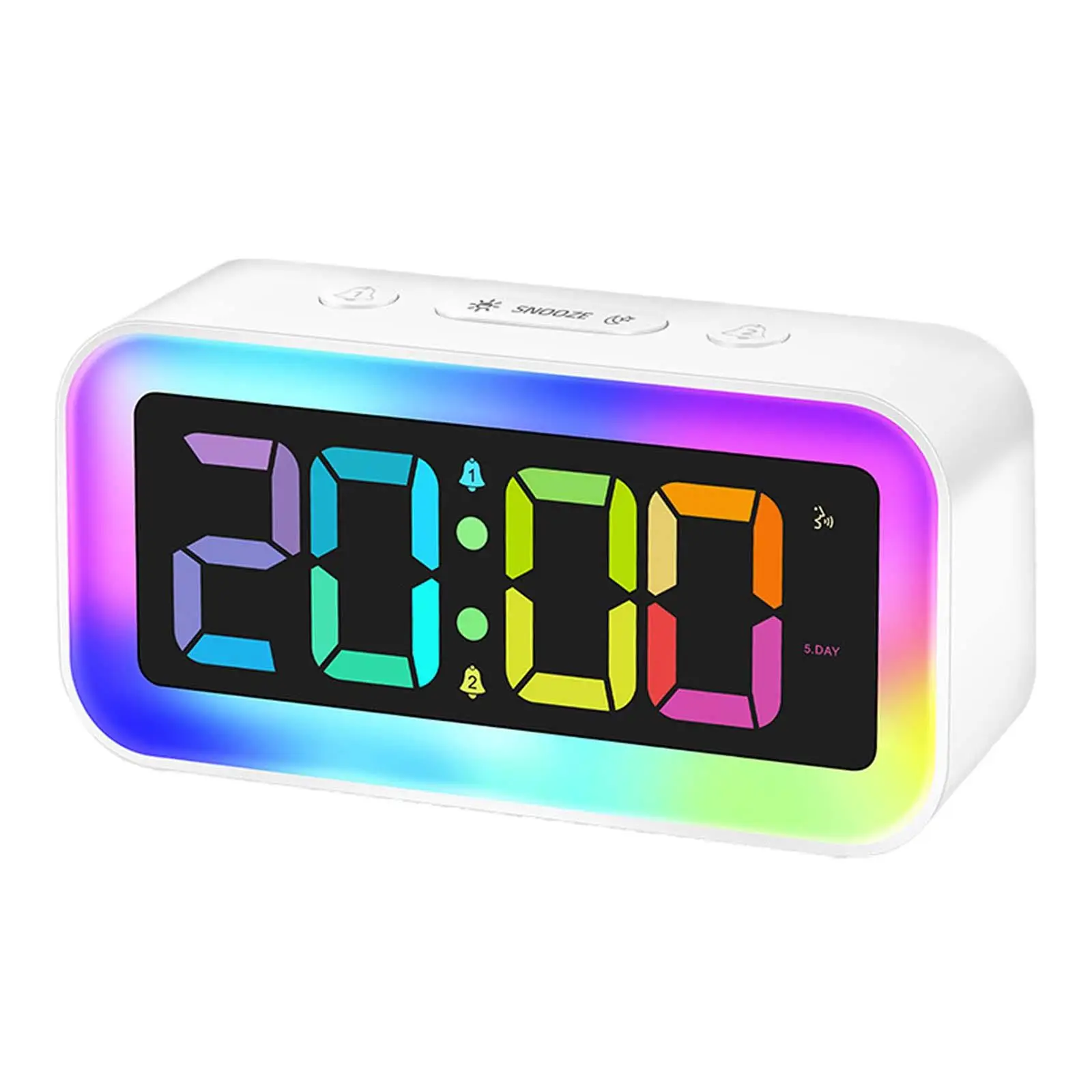 Loud Alarm Clock Mute Bedside Clock LED Display with Night Light Snooze Mode