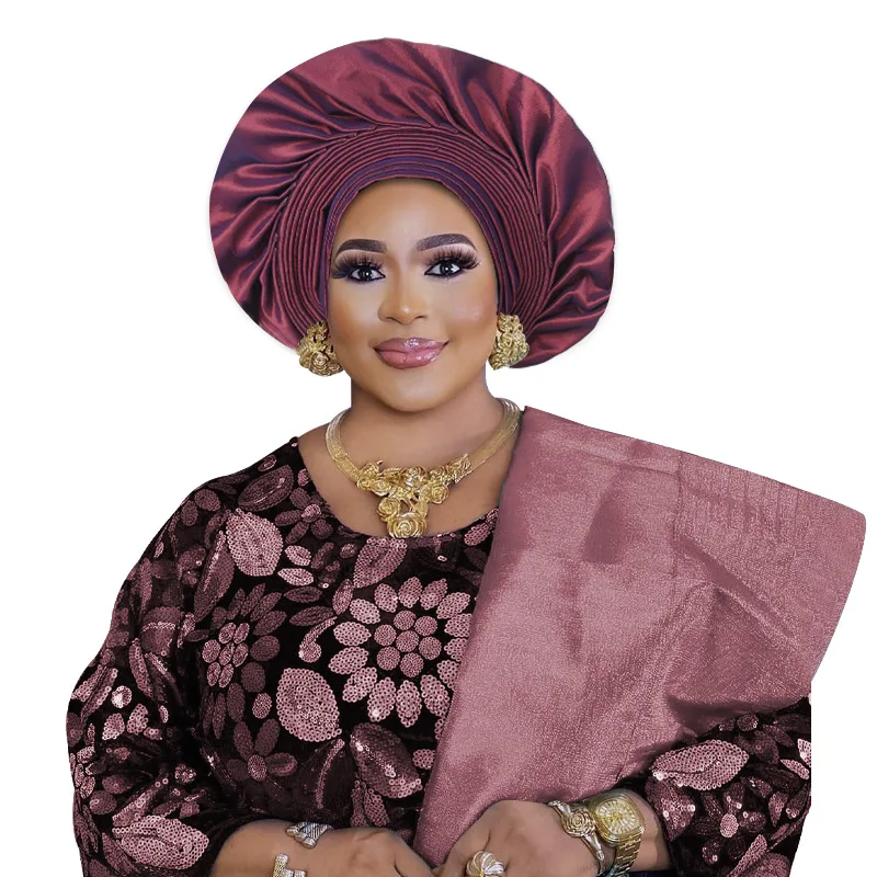 Afrikanische weibliche fächerförmige Auto Gele Alrady Made Headtie für Frauen Dame Headwraps Hochzeit Party Kopf Krawatten weibliche Turban Kappe Hüte