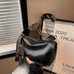 Vintage Saddle Crossbody Bags for Women Fashion Trend Small PU Leather Luxury Design Pillow Shoulder Bag Handbags and Purses