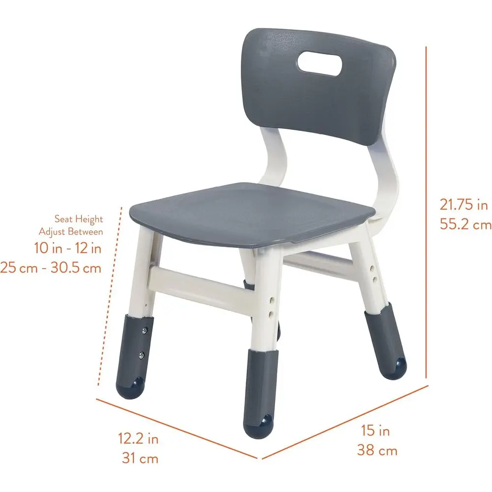 2-Piece Grey Adjustable Kids' Furniture Set