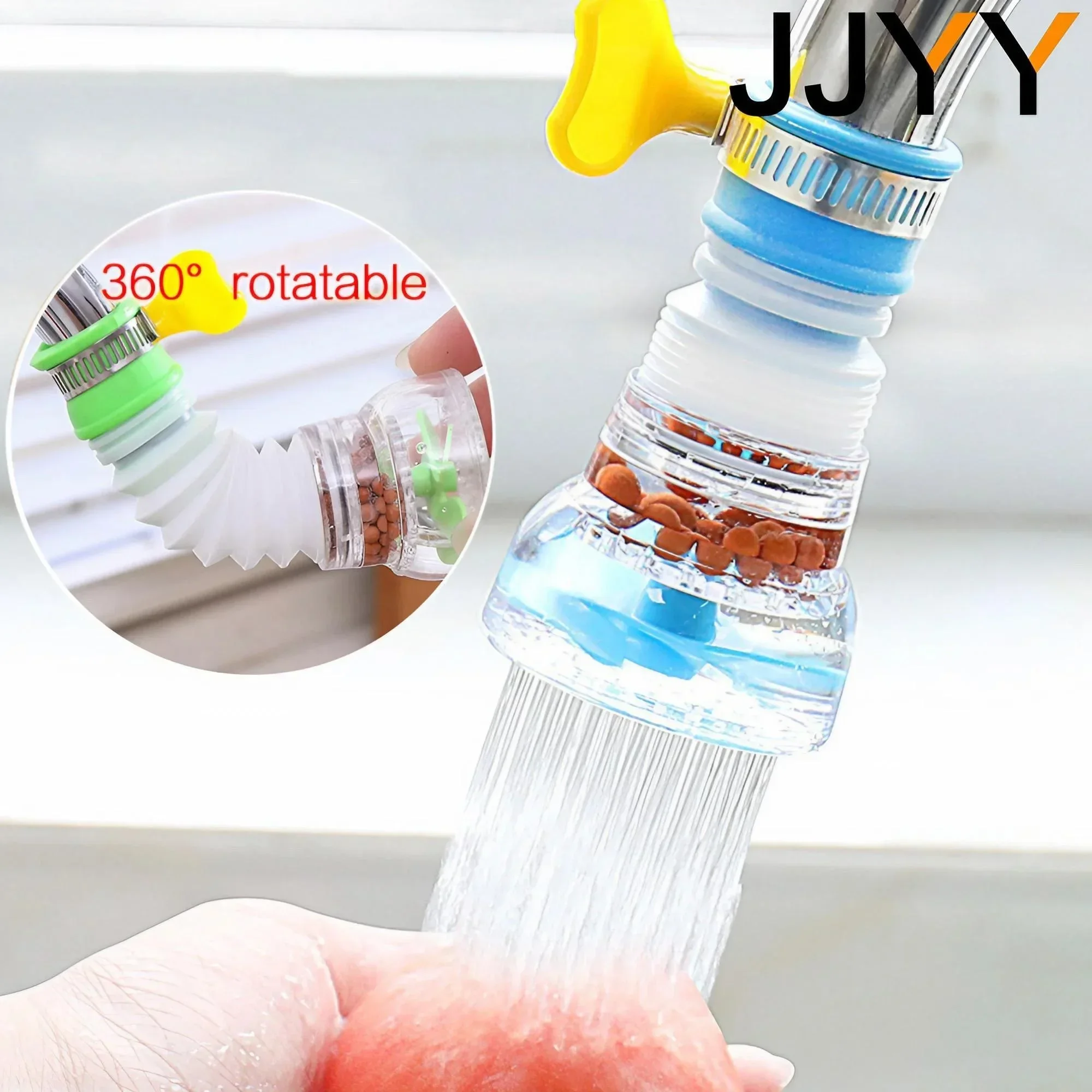 

JJYY Maifan Stone Faucet Water Filter 360 Rotating Telescopic Kitchen Tap Anti-Splash Shower Filter