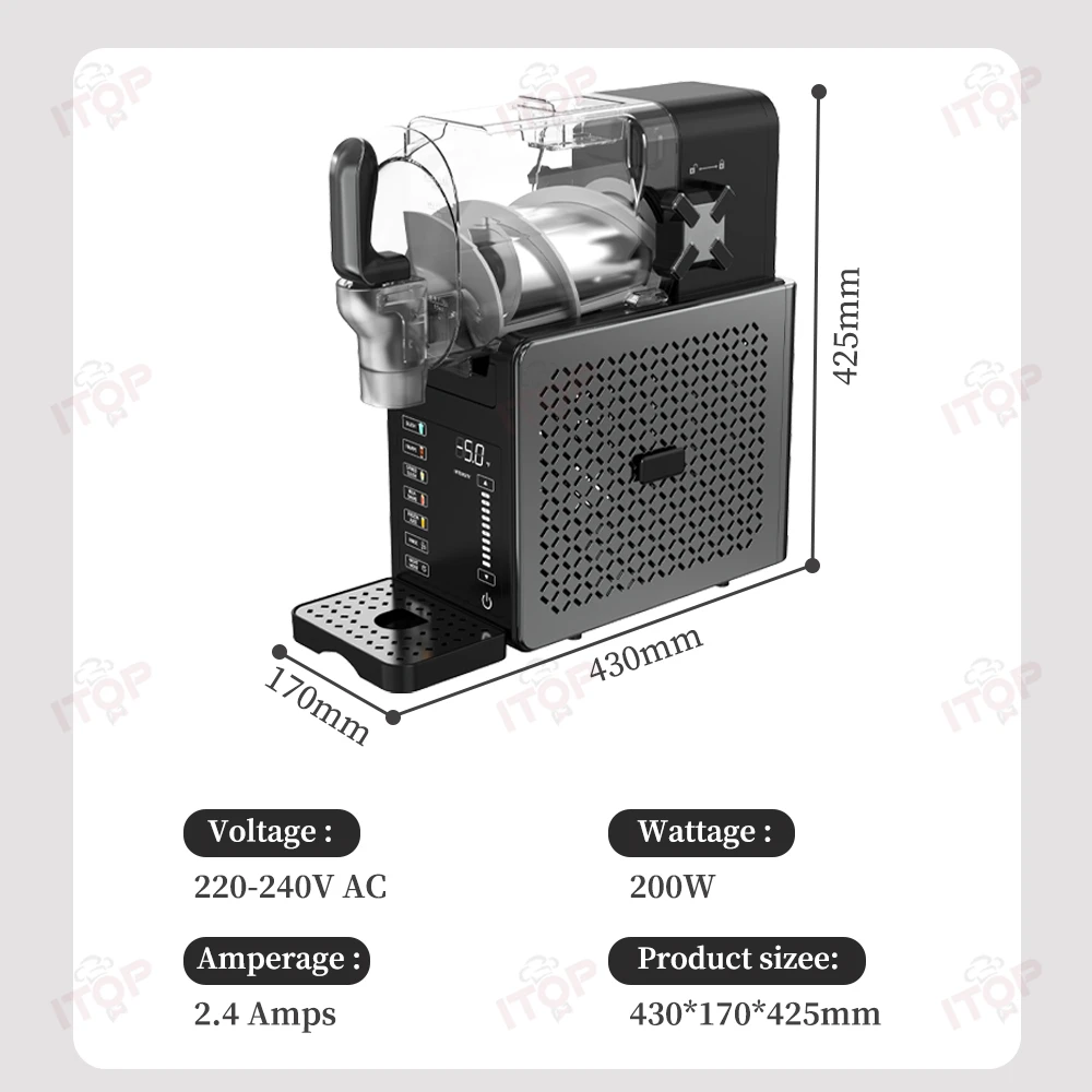 آلة طين ITOP SM-AS1 للاستخدام المنزلي والتجاري 1.9L صانع المشروبات المجمدة المدمج معدات بار التكنولوجيا سريعة البرد