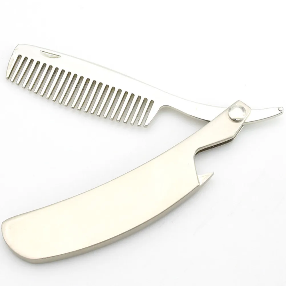Beard Comb for Men Zinc Alloy Smooth Teeth Hair Comb Scalp Massage Circulation Boost Headache Relief Portable Styling