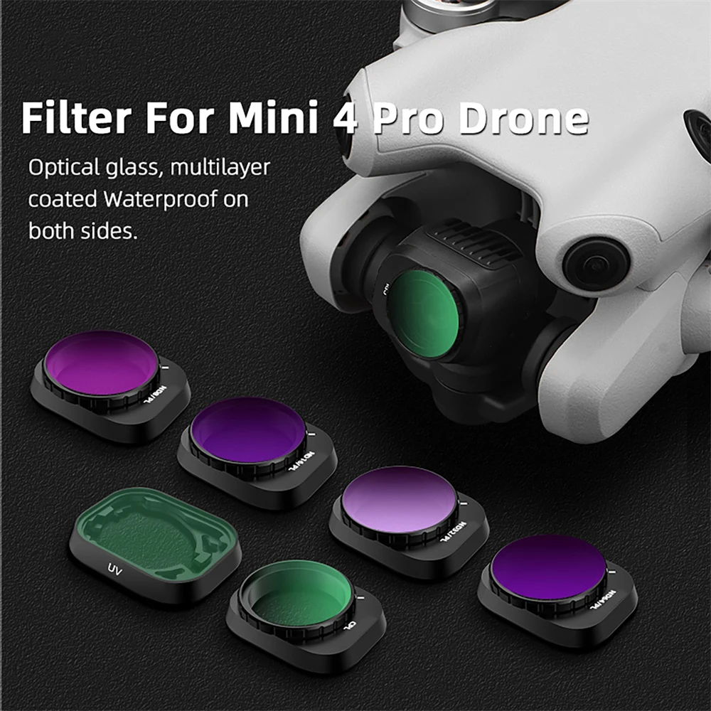 Drone Lens Filters UV/CPL/ND8 PL/16 PL/32 PL/64 PL/Kit for Mini 4 Pro Drone Accessories Fitting Lens Protective Filter Film