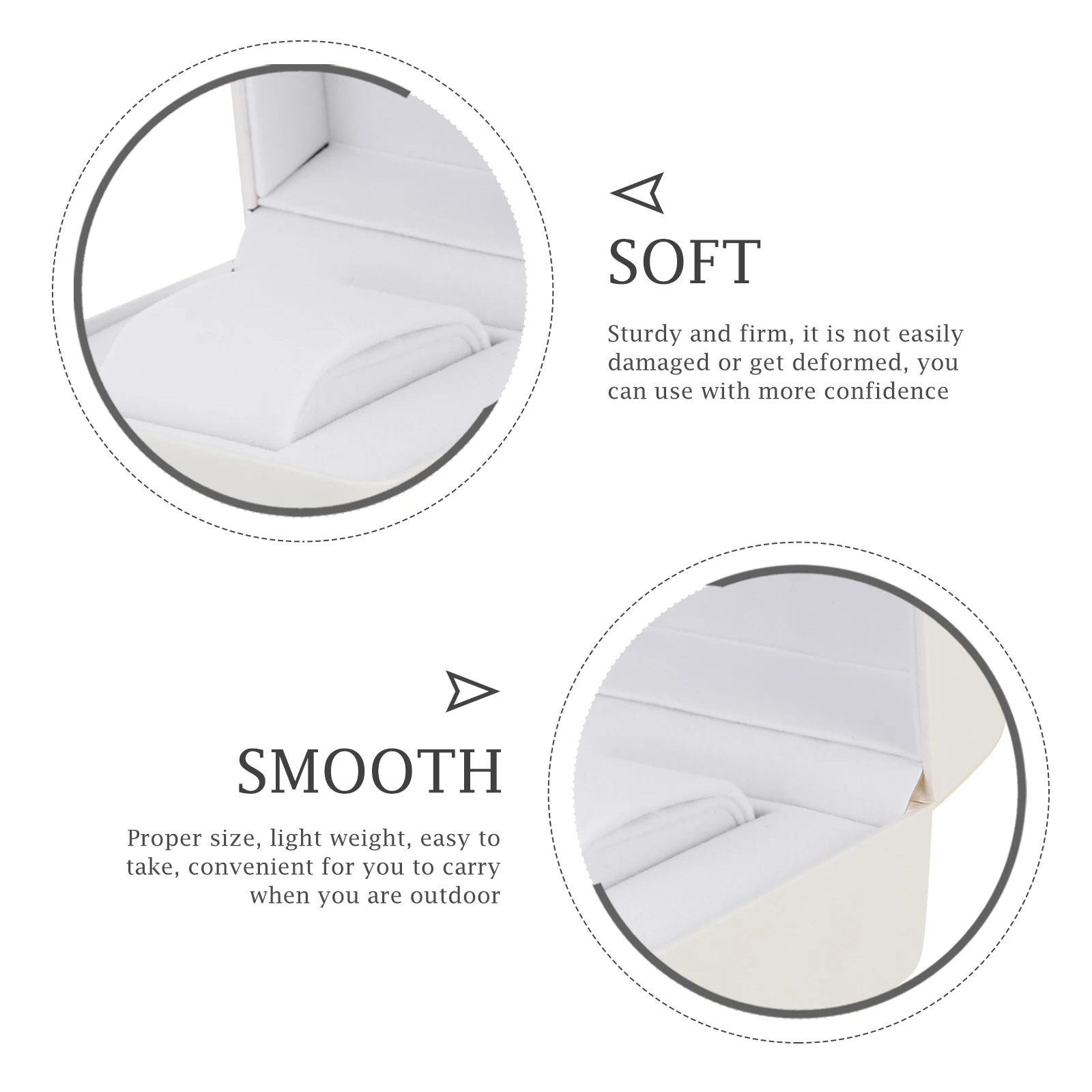 

PU Flannelette Watch Storage Box Jewelry Display Container Sturdy Lightweight Travel Case White Simple Design for Women