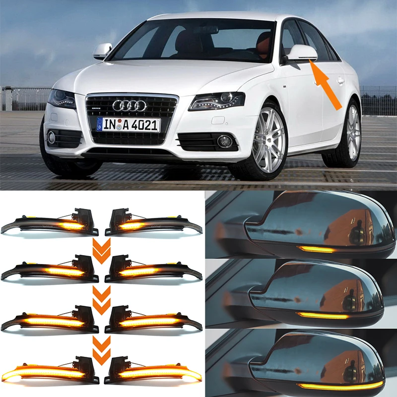 

Dynamic Blinker Mirror Light LED Turn Signal Side Indicator For Audi A3 8P B8.5 A4 A5 B8 Q3 A6 C6 4F S6 S4 S5 S6 A8 D3 8K S8