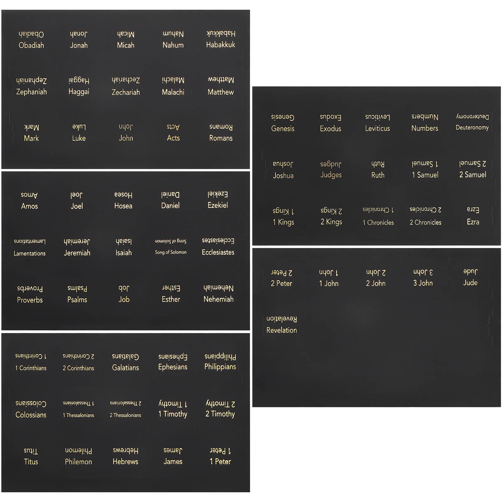 5 Sheets Bible Index Tabs Sturdy PVC Stickers for Quick Bible Section Location and Study Book Tabs Book Accessories