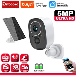 Tuya Smart Life batteria ricaricabile Wifi IP Camera 5MP Outdoor impermeabile Wireless Solar CCTV telecamera di sorveglianza di sicurezza 2MP