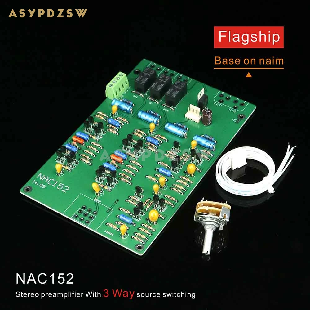 Flagship NAC152 Stereo preamplifier With 3 Way signal inputs Base on NAIM Finished board