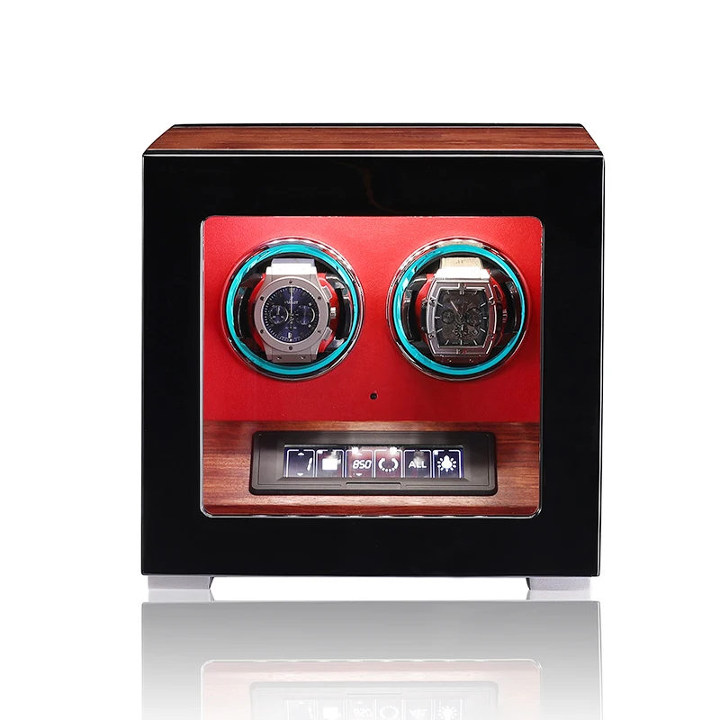 Automatic watch box 2 es automatic winding Storage collection case  slots  winder with fingerprint lock