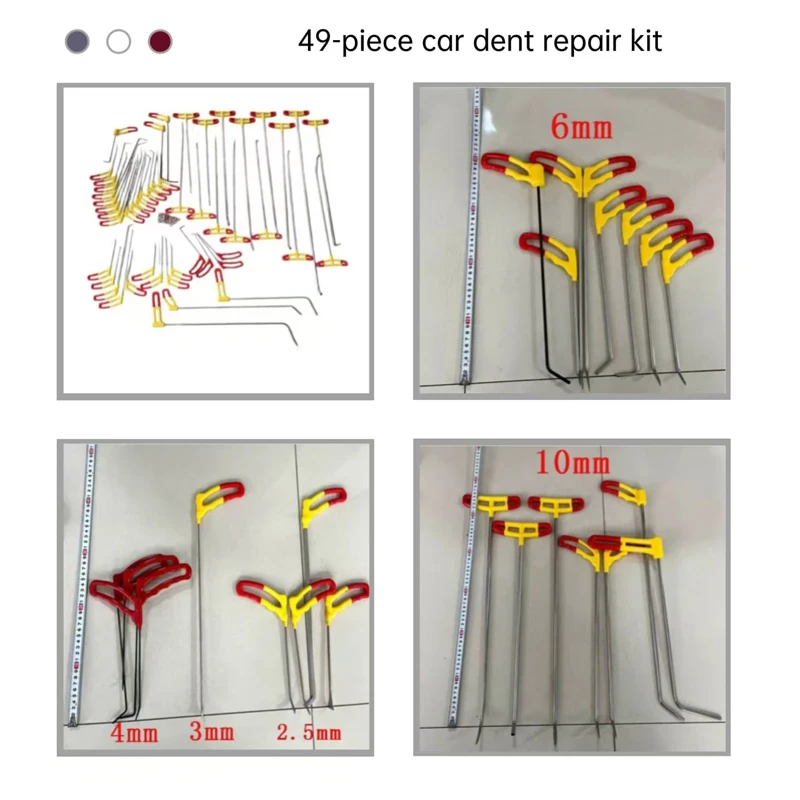 Pdrking Comprehensive Set 49 Heavy-Duty Stainless Steel for Hooks Rods for Efficient Car Dent Removal OEM Automotive Repair Kit