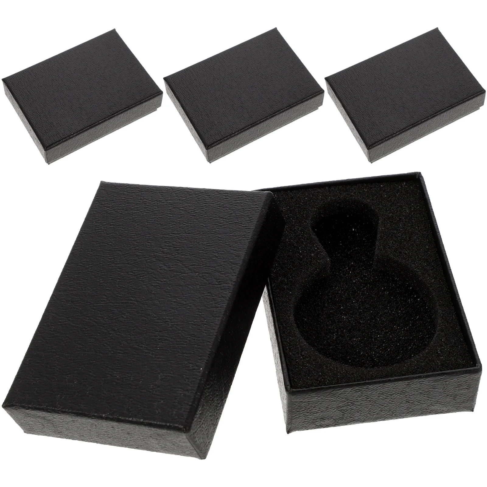 

4 Pcs Pocket Watch Boxes Bulk Packing Case Storage Bags for Hands Black Miss Men Watches