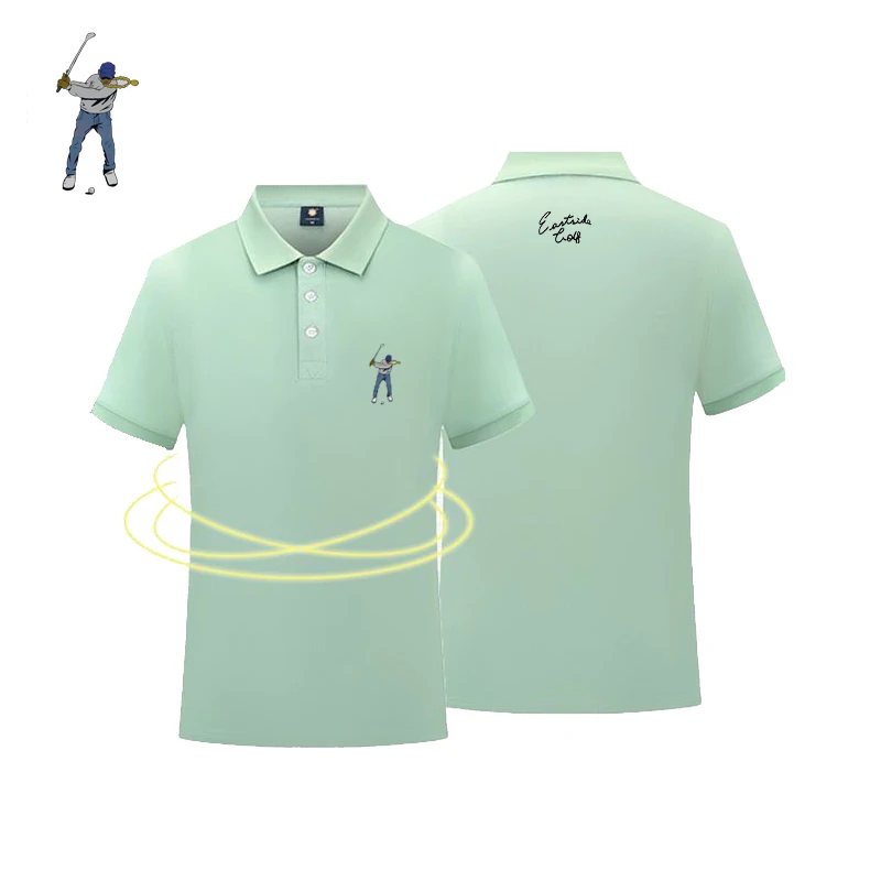 2024 New Golf Polo Shirt Fashion Brand Men\'s and Women\'s Breathable Golf Short Sleeved Shirt Golf Wwear