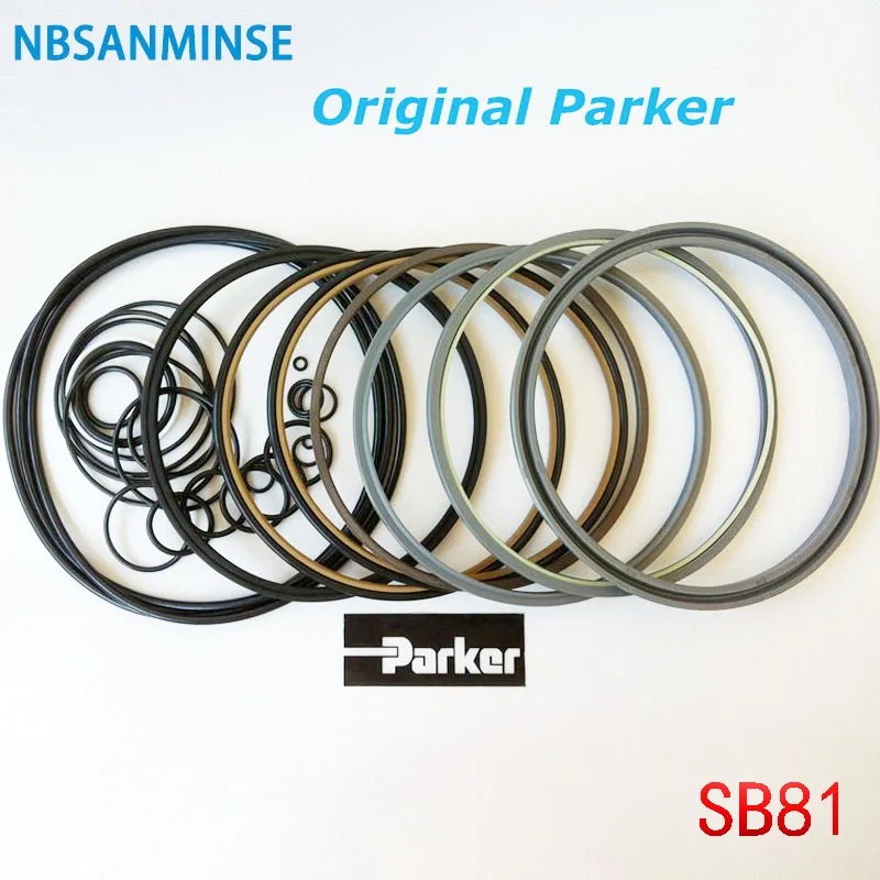 

NBSANMINSE Soosan SB81/SB121 Hydraulic Breaker Hammer Seal Kits Original Parker ISO7425/II Design Wheel Loader Dump Trucks