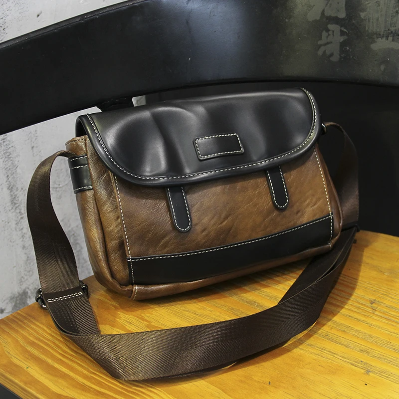

Fashion Men's Horizontal Crossbody Bag Casual Men Single-shoulder Bag Simple Messenger Phone Bag