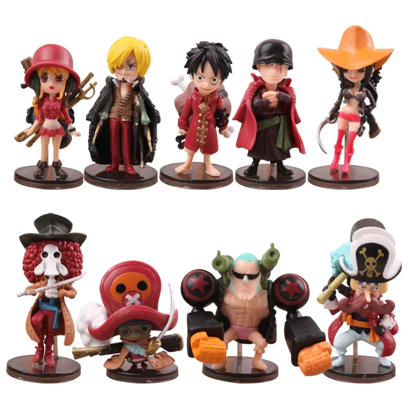 Anime One Piece Luffy Nami Zoro Chopper Sanji Robin Franky Usopp BROOK Burukku PVC Action Figure Statue Model Toys Doll Gifts