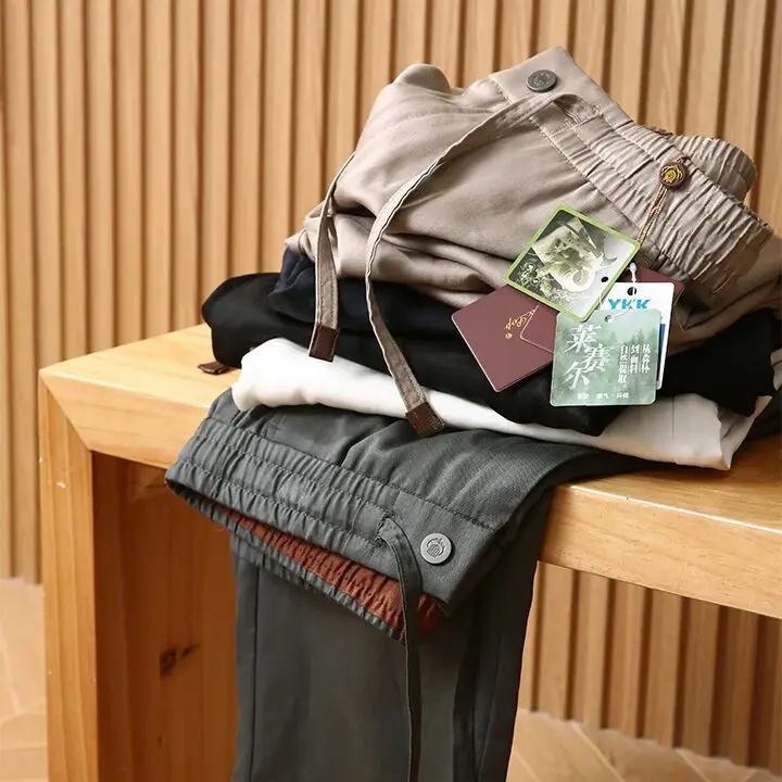 

Итальянские винтажные мужские легкие, удобные, дышащие брюки из смесовой льняной ткани прямого кроя для повседневной носки, весна-лето