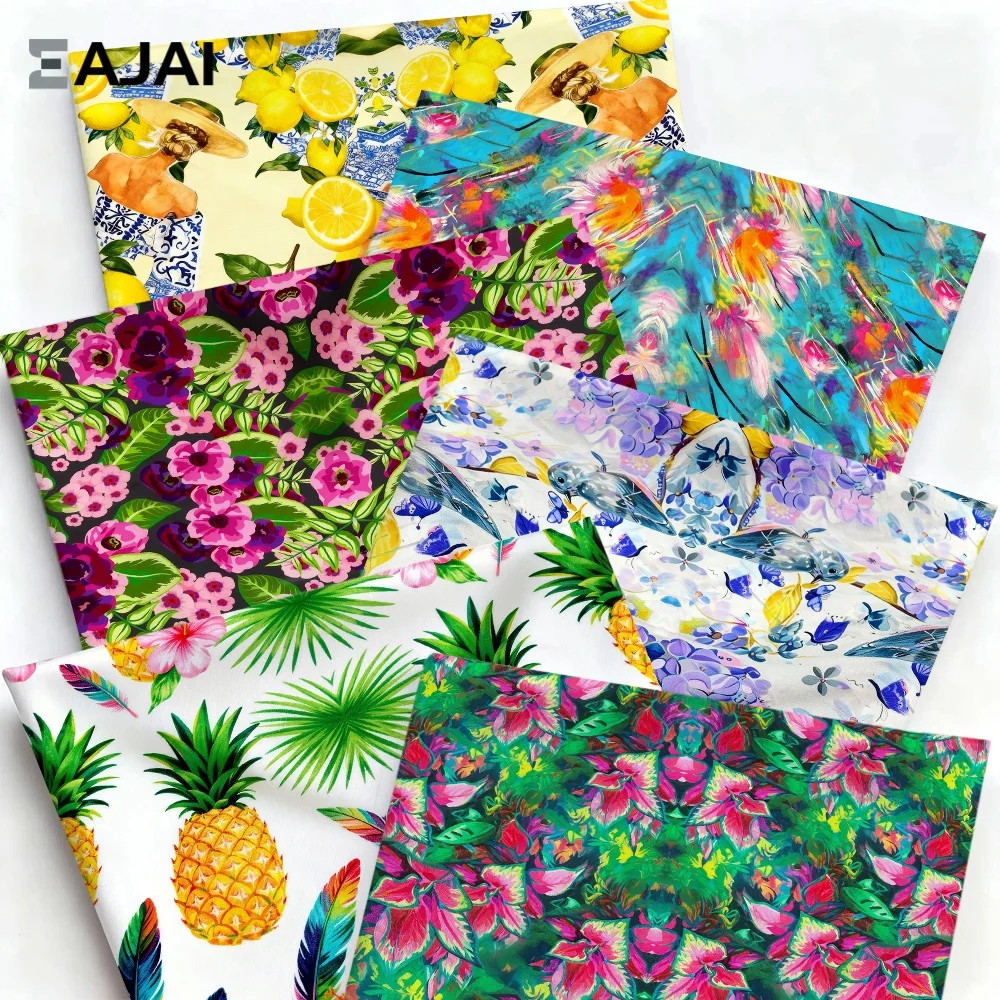 

Digital Print Brocade Fabric Jacquard Material Cloth for DIY Pants Skirt Bordeaux Red Deep Green Two Way Stretch Soft Fashion