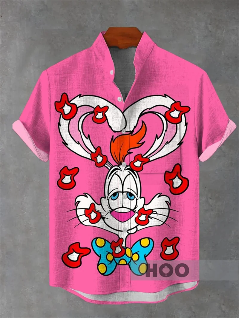 

Hawaii Beach Clothing Creative 3D Printed Summer Men's Stand up Collar Shirt Bamboo Knot Linen Casual Large