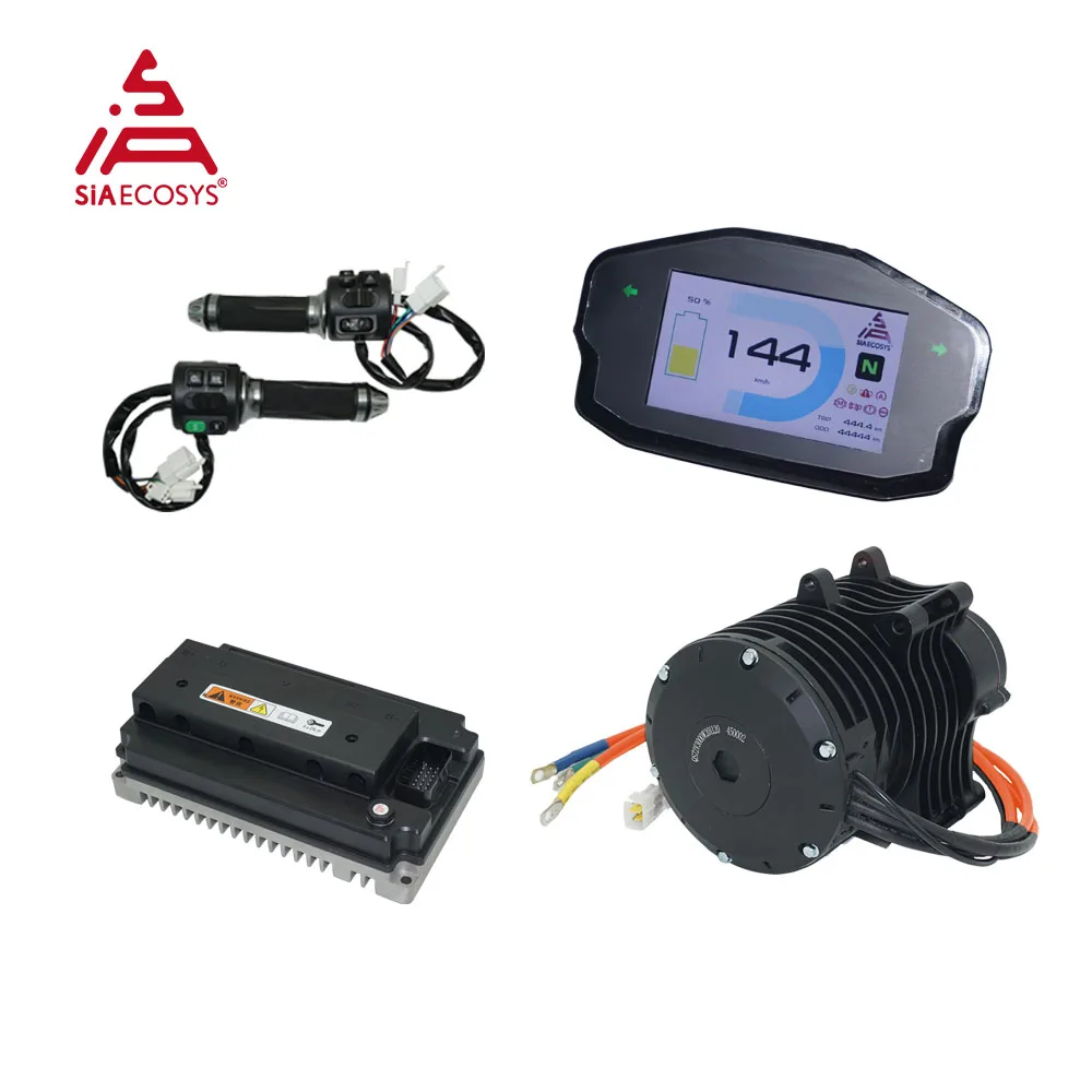 

QSMOTOR 138 3000W V3 70H 5500W Max continuous 72V 100KPH Mid drive Motor conversion kit with EM150-2SP/EM200-2SP Controller