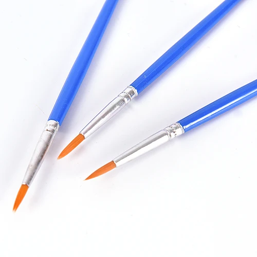 New 10Pcs Nylon Hair Artist Paint Brush Acrylic Watercolor Round Fine Hand Point Tip