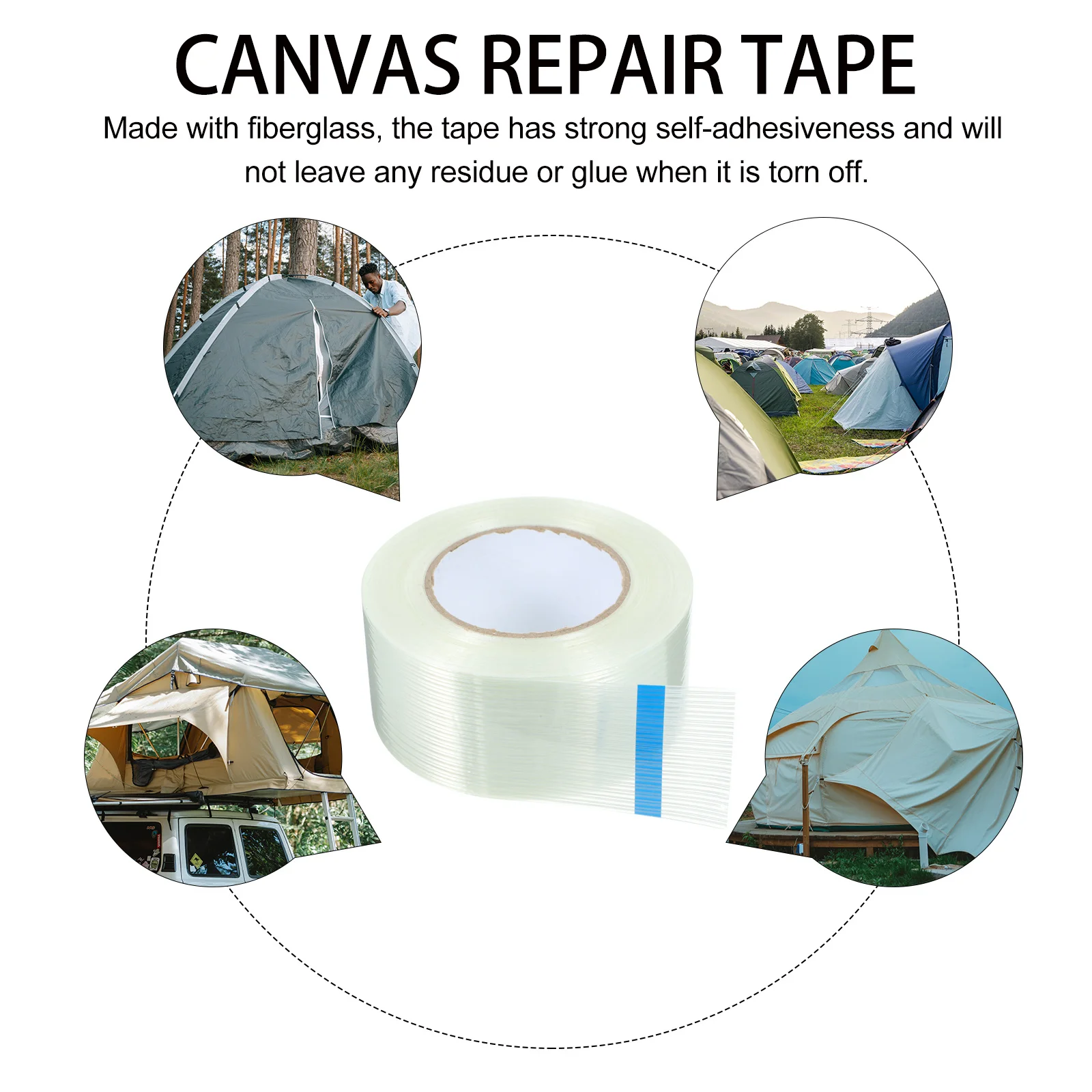 

1 Roll Fiberglass Tape Waterproof Strong Wear-Resistant High Tensile Strength Packaging Repair Tape Fixing Tapes