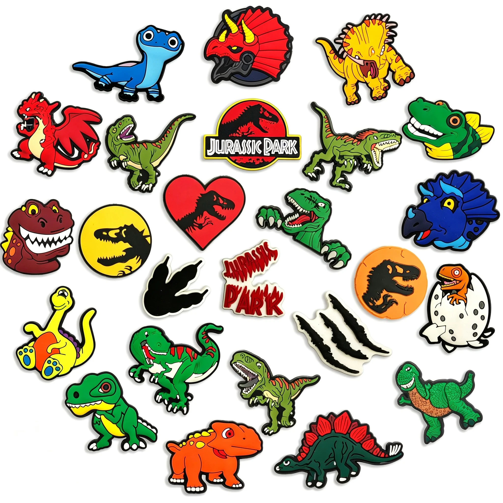 Mixed Dinosaur Skeleton PVC Shoe Charms Ornaments DIY Clog Sandals Decor Pins Lovely Cartoon Animal Shoe Decors for Holiday Gift