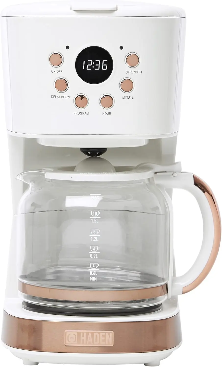 

Coffee Machine, 12 Cup Programmable Drip Coffee Maker with Auto Shut-Off Function and Reusable Washable Water Filter, Ivor