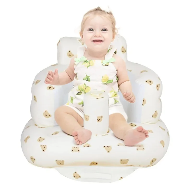PVC Inflatable Baby Learning Seat Portable Newborn Sitting Trainer Infant Sofa 0-3 Years Old