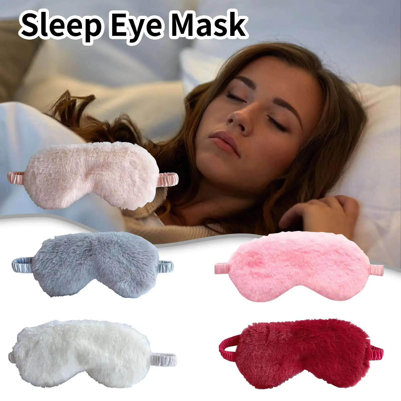 

1pc Plush Sleeping Eye Mask Eye Mask Sleep Shading Cute Soft Plush Silk Eye Mask Improve Sleep Health Care