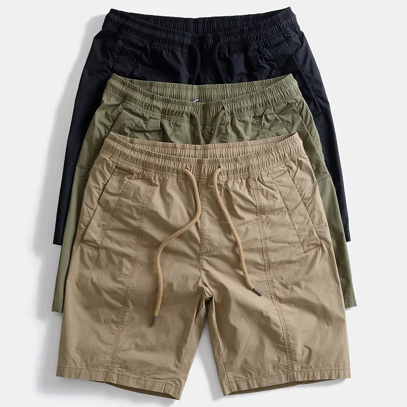 

Men's Casual Loose Fit Breathable Thin Summer orts Straight Leg Vintage Japanese Sle Workwear ort Pants mid Waist