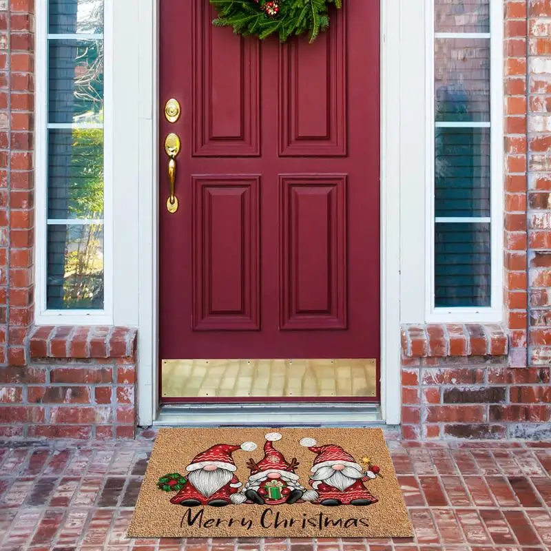 Christmas Welcome Gnome Doormat Front Porch Floor Rugs Welcome Mat For Home House Entrance Living Room Bedroom Decorations