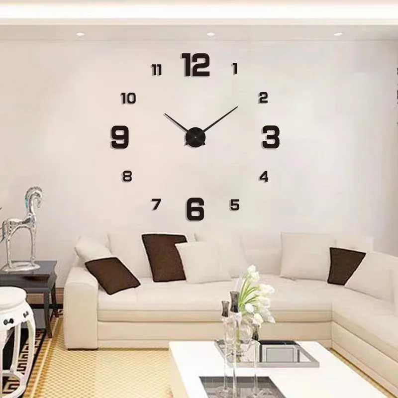 50CM New Model Customized Home Decor Horloge 3d DIY Quartz Clocks 2023 Modern Design Large Wall Clock Sticker
